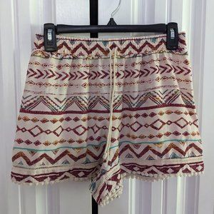About a Girl Patterned Mid-Rise Flowy Shorts Juniors Size M